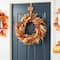 Glitzhome® 24" Fall Sorghum Wreath Includes a Black Metal Wreath Hanger
